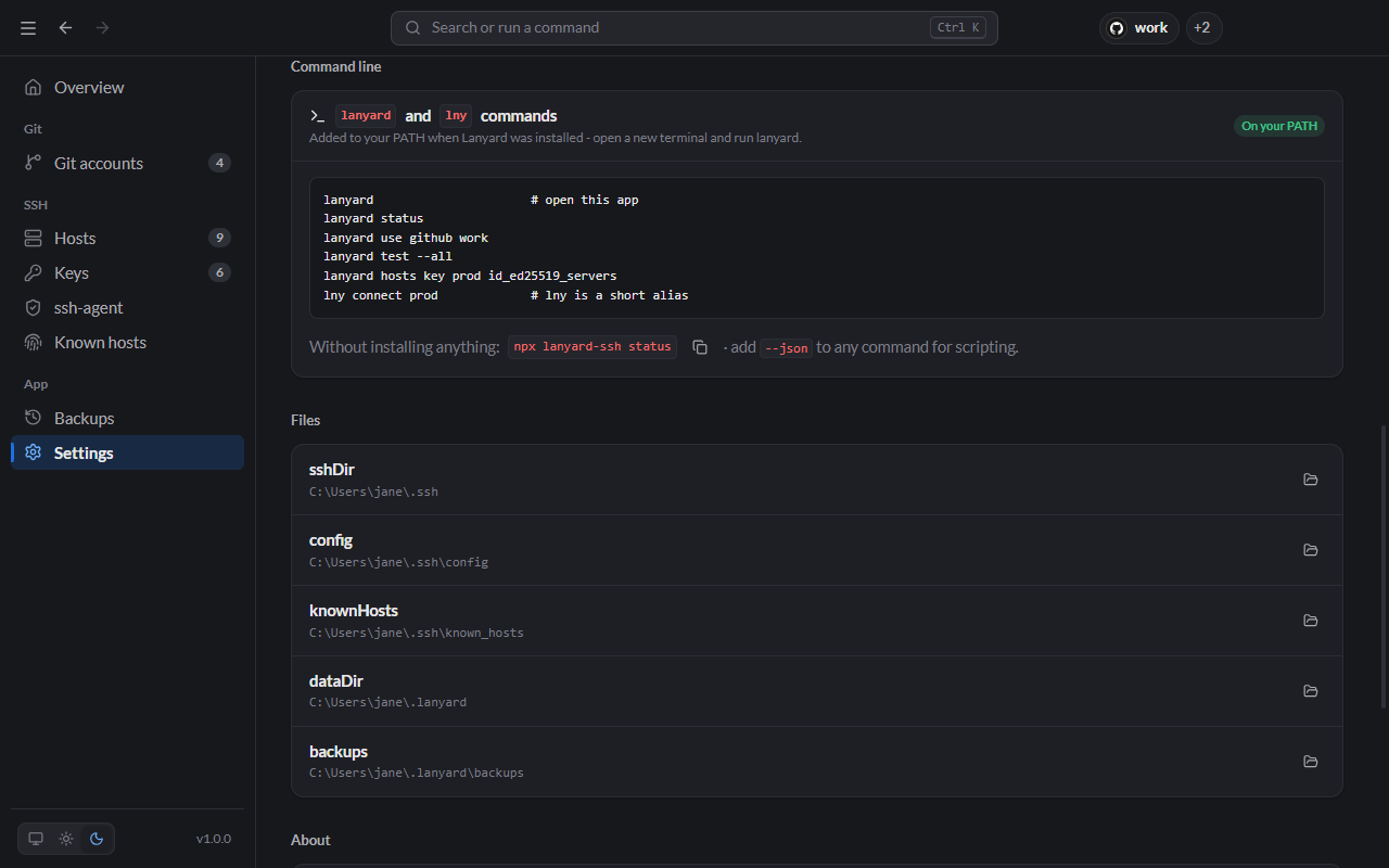 Settings: command line and files